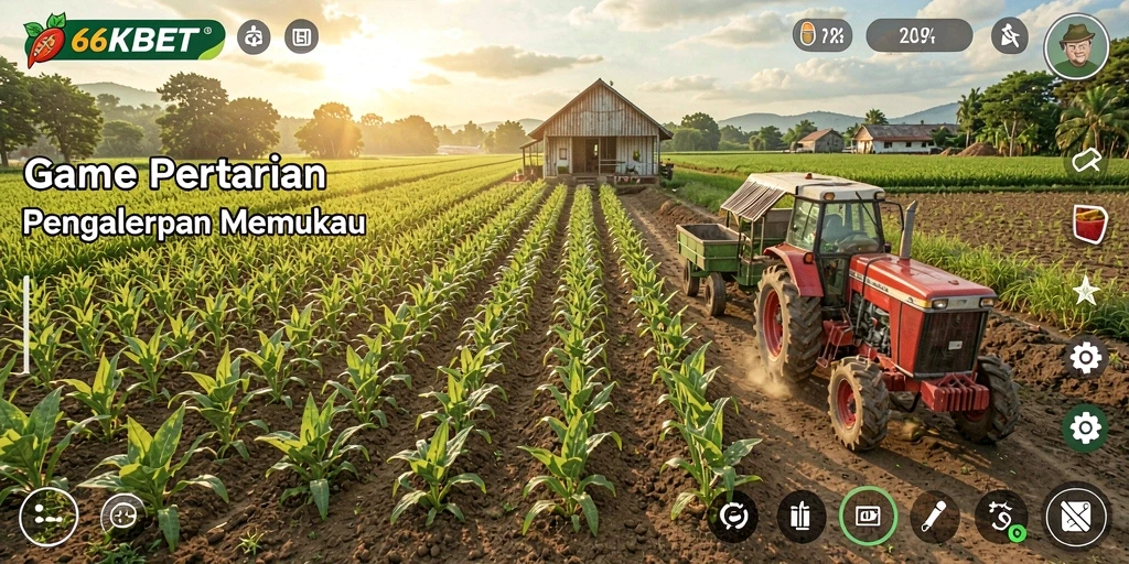 Tampilan gameplay seru di 66KBET saat merawat tanaman.