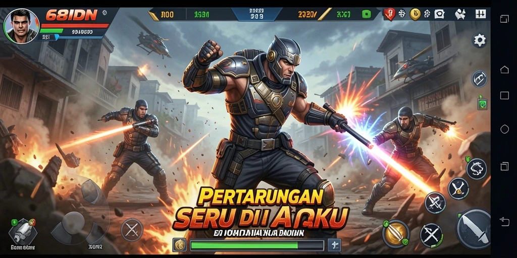 Gameplay Action mendebarkan dan seru di 68IDN.