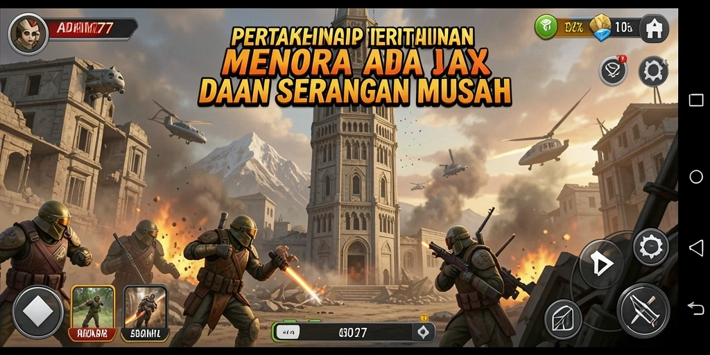 Tampilan gameplay menara yang menegangkan di ADAM77.