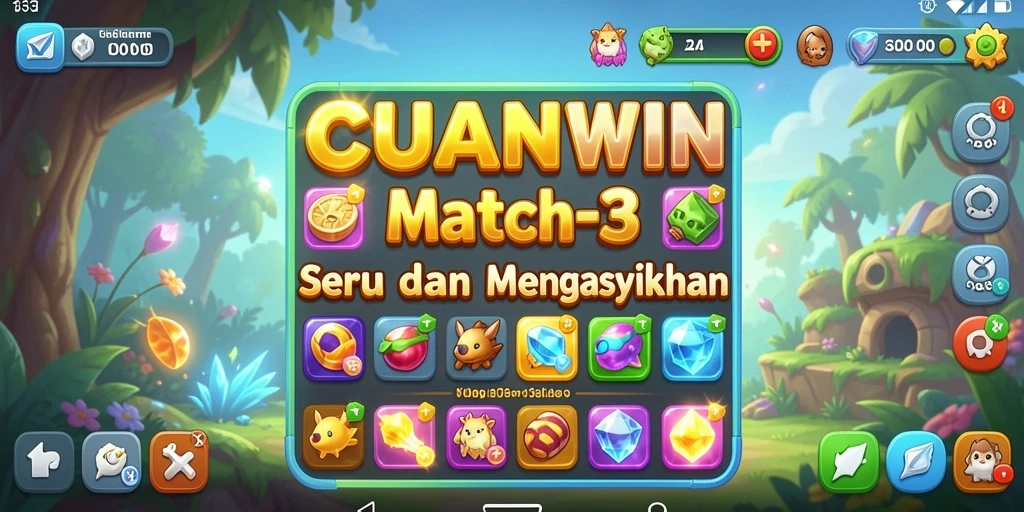 Tampilan gameplay CUANWIN menunjukkan keseruan mencocokkan elemen.
