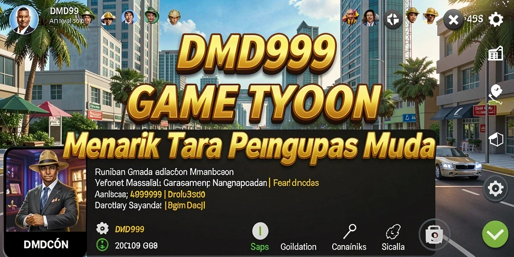 Screenshot gameplay DMD999 yang menggambarkan keseruan membangun bisnis.