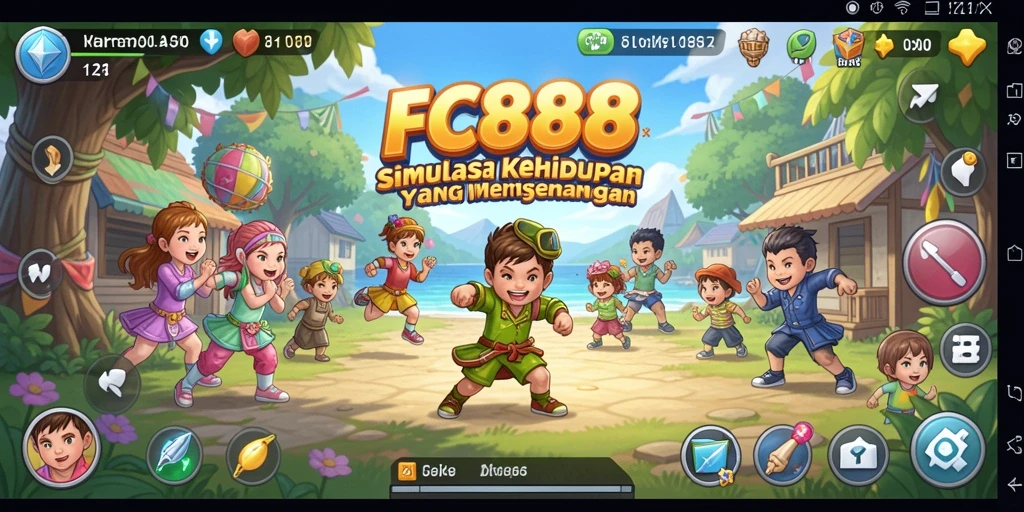 Tangkapan layar utama FC888 menunjukkan gameplay simulasi yang menakjubkan.