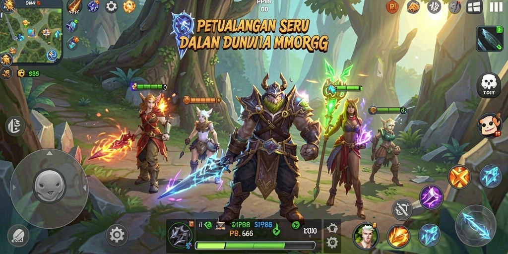 Screenshot gameplay PP88 menampilkan petualangan seru di dunia MMORPG.