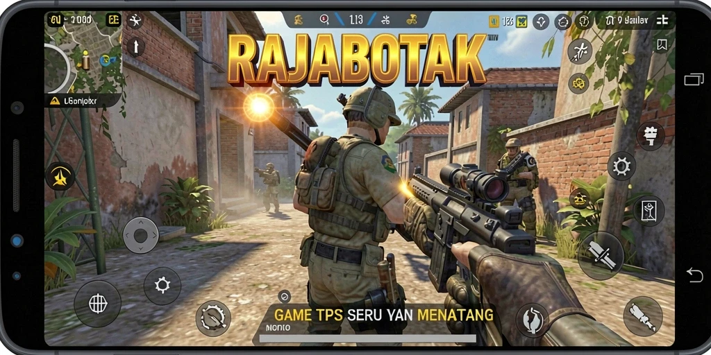 Gameplay action seru dalam RAJABOTAK yang menampilkan pertempuran intens.