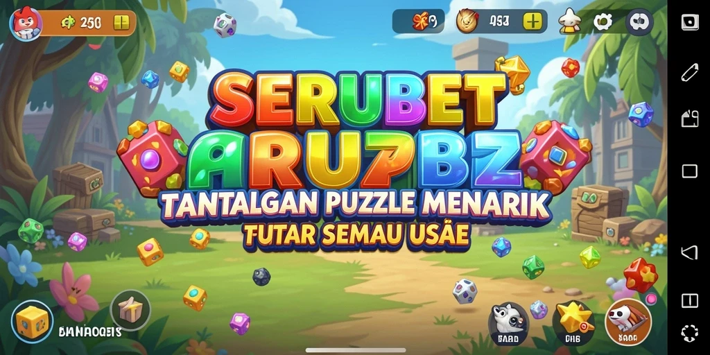 Tampilan gameplay SERUBET dengan berbagai level puzzle yang menantang.