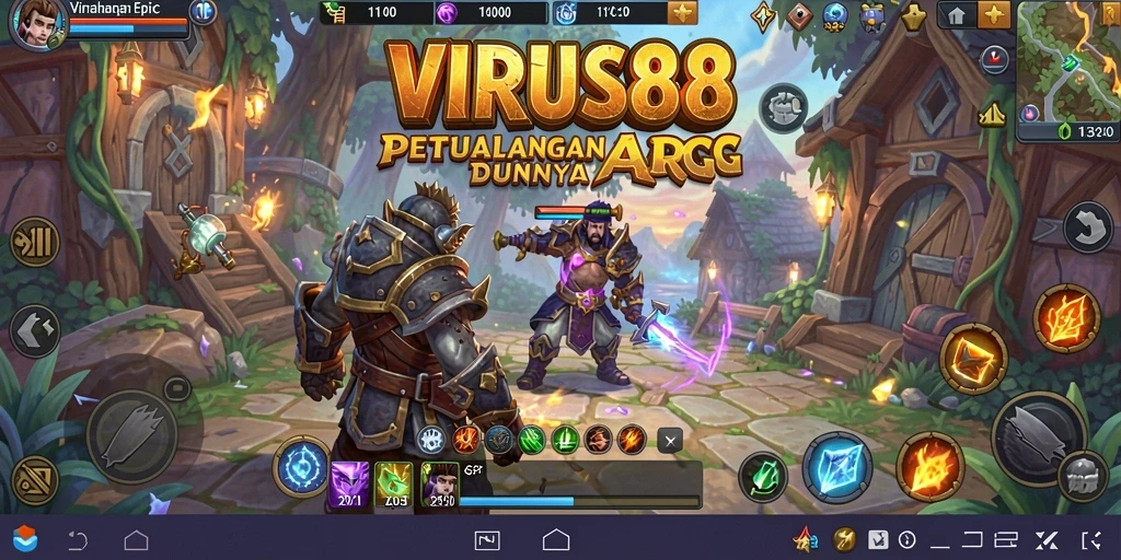 Tampilan gameplay seru dari VIRUS88 dalam dunia ARPG yang menantang.