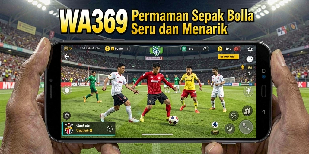 Tampilan gameplay menarik dari permainan sepak bola seru.